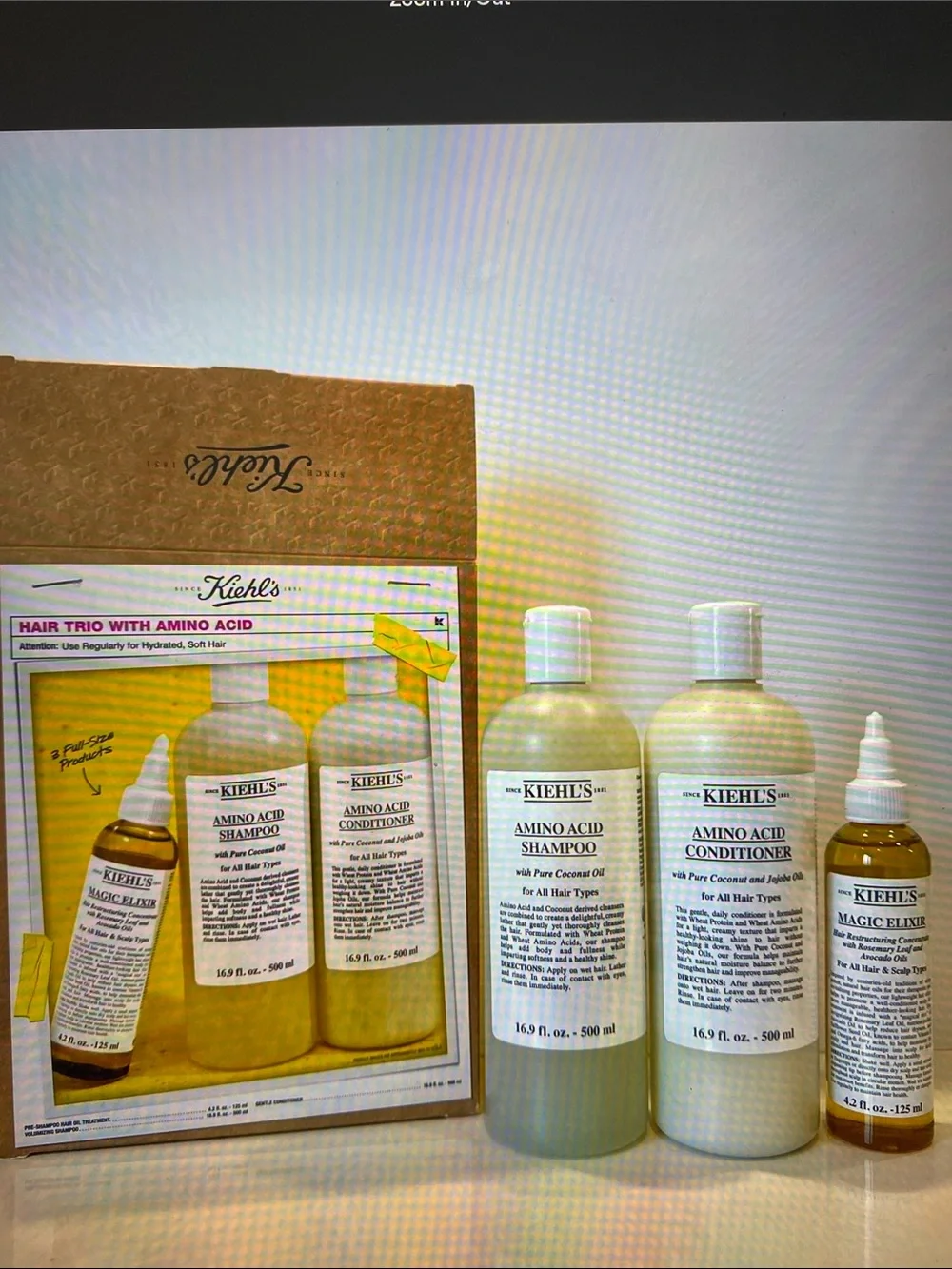 Kiehl's Amino Acid Hair Trio 3 Trio with Amino Acid Box Gift Set - NIB - New